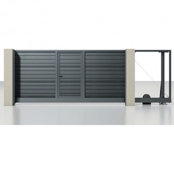 Откатные ворота с калиткой ALUTECH Prestige 4000х2000 мм Откатные ворота с калиткой ALUTECH Prestige 4000х2000 мм